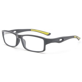 [REAVEE] 老眼鏡 ブルーライトカット スポーツ式 超弾性 PCメガネ 軽量 コンパクト おしゃれ グレー +3.50