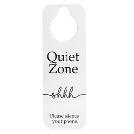 Quiet Zone Door Hanger - Fits All door knobs or handles - Large (3.7" x 10.6")