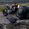 Harssidanzar Motorcycle Gloves for Men, Leather Touch Screen Riding Driving