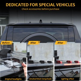 Suetlcoity for Hummer EV SUV Accessories Rear Tail Roof Marker Lights Top Clearance Running Lights for 2024 2025+ Hummer EV Rear Top Roof Light Lamp Smoked Cover Guard Lens (SUV/3PCS)