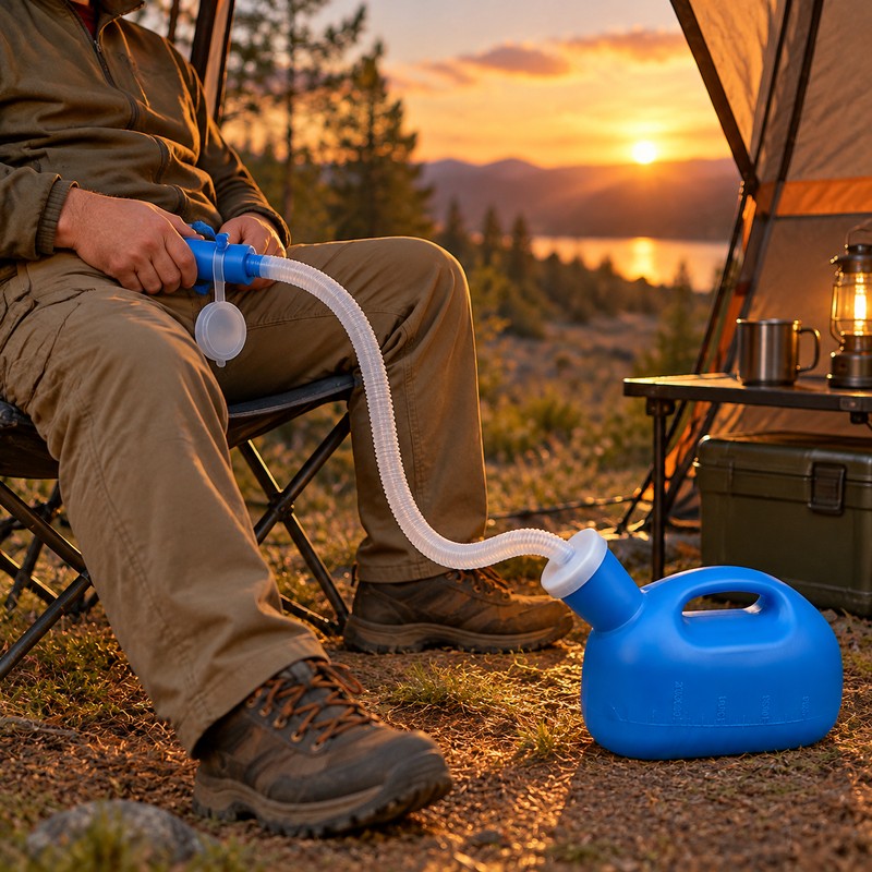 Portable Urinal with Extension Hose for Camping & Travel –