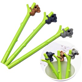JKJF Koala Bear Gel Pen Rollerball Pen Gel Pens 0.5 mm Fine Dot Black Ink for Student Children Stationery Office School Supplies - 3 Styles 6 Pieces