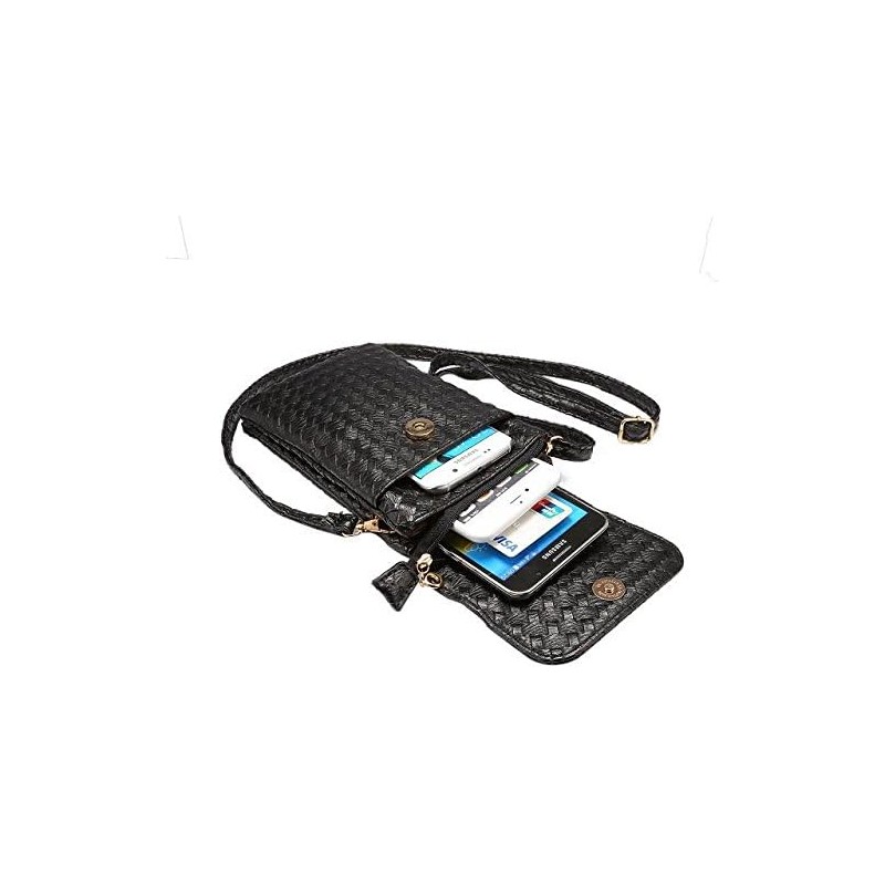 WaitingU Crossbody Cellphone Purse Soft PU Leather Moblie Phone Pouch