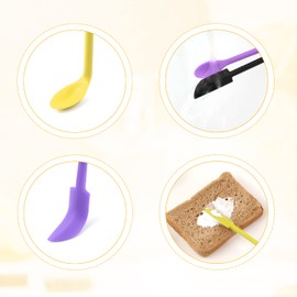 8pcs Small Makeup Spatulas Set, 3 Sizes Double-Ended Mini Silicone Spatula Scraper to Get Last of Makeup Out Multifunctional Spatulas for Cosmetics Kitchen Food Jars Bottles Cans (Color Series 1)