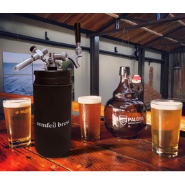 128oz Mini Keg Growler Carbonated Beer Growler Tap System 304 Stainless Steel Pressurized Draft Beer Dispenser System, Portable Home Beer Dispenser System Craft Beer Keg Gift for Men Beer Lovers
