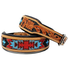 Small 13- 17 Dog Puppy Collar Cow Leather Adjustable Padded Canine 6061                                                                               