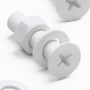 20 x White Countersunk Screws Polypropylene (PP) Plastic Nuts and