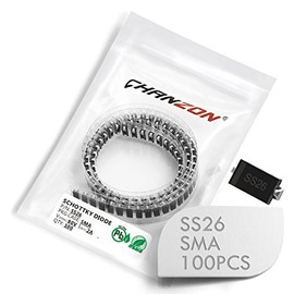 (Pack of 100 Pieces) Chanzon SS26 SMD Schottky Barrier Rectifier Diodes 2A 60V SMA (DO-214AC) 2 Amp 60 Volt