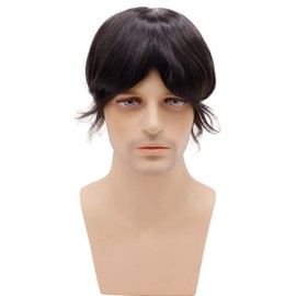 Civmo #2 Darkest Brown Color Fine Mono Human Hair Mens Toupee Hairpiece Poly Skin Around Hair System Durable NPU Monofilament Wig Hair Toupee for Men (5x7)