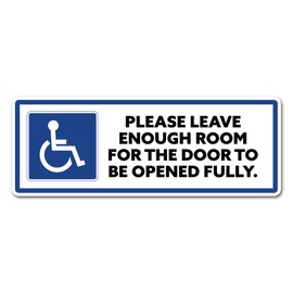 2 x 15cm Please Leave Door Room Access Vinyl Stickers - Wheelchair Disability Disabled Blue Mobility Badge Car Boot Hidden Awareness #82428