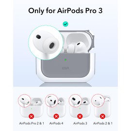 ESR for AirPods Pro 3 Case, Compatible with AirPods Pro Case 3rd Generation (2025), Compatible with MagSafe, Full Drop Protection Cover with Lanyard, White