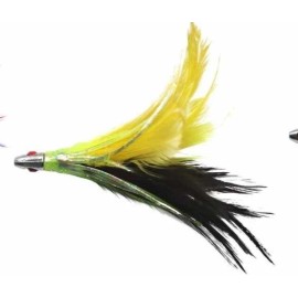 Extreme Fishing YELLOW BLACK FEATHER RIGGED BIG GAME FISHING LURE TUNA,DOLPHIN,DORADO,MAHI,ONO