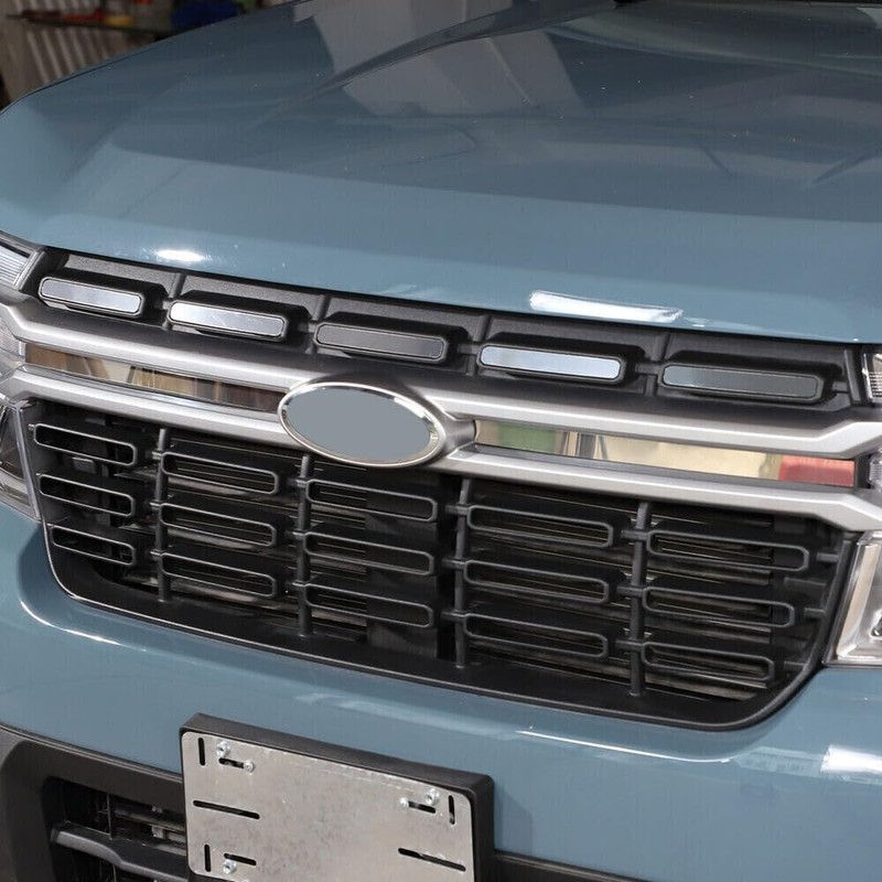7Pcs Stainless Steel Chrome Front Bumper Grille Cover,Fit forFor-d Maverick