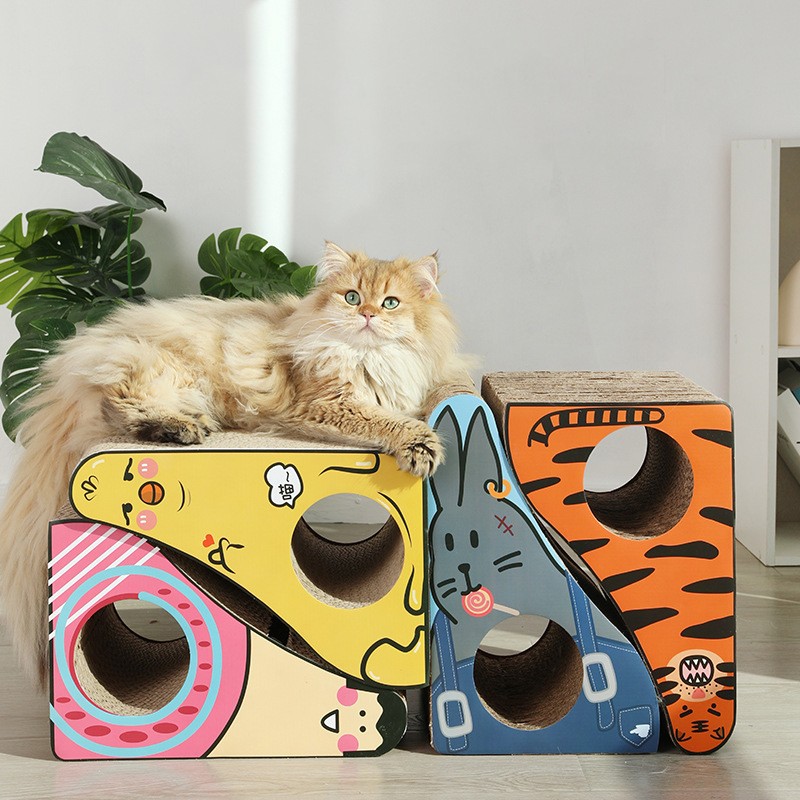 Triangle Cat Scratcher Slope Corrugated Cardboard Slope Vertical Pad with