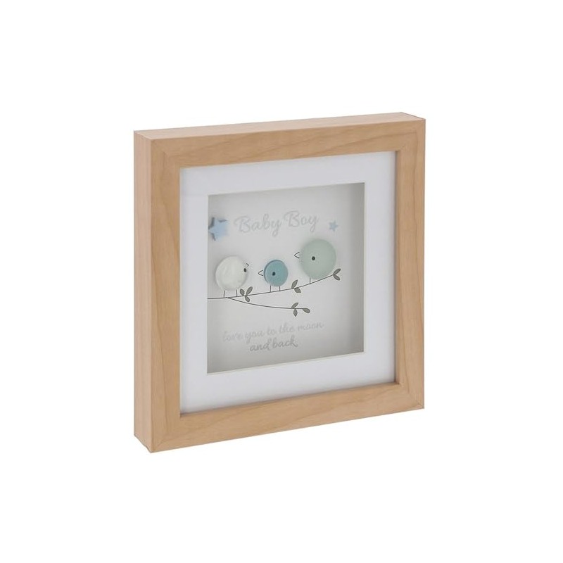 Shudehill Giftware Pebble Glass Square Plaque Baby Boy