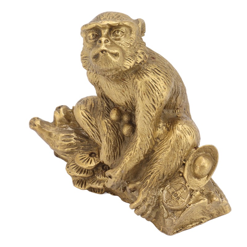 Brass Monkey Statue Chinese Zodiac Handmade Home Decor Collectibles Figurine