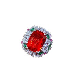 Viyuroyk Anillo abierto de diamantes de colores de plata de ley 925 Anillo de boda Anillo de compromiso Anillo de cóctel Anillo de moda brillante para mujer Anillo de óxido de circonio cúbico Anillo