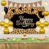 JOYMEMO Cheetah Birthday Decoration - Including Leopard Print Pennant Banner