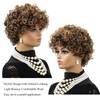 Short Wigs for Black Women Brown Pixie Cut Wig with