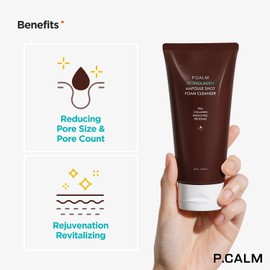 P.CALM- Limpiador en espuma Retinolagen Ampoule Shot de 120 ml Limpiador facial vegano para el control de poros con retinol y colágeno