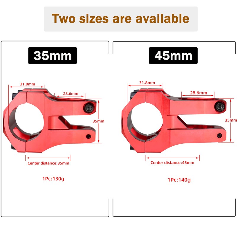 CYSKY MTB Stem 31.8 35mm Mountain Bike Stem Riser Handlebar