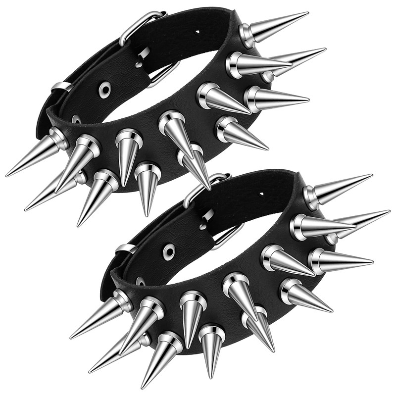 HaiFafafaing Punk Bracelet - PU Leather Bracelet for Men Women
