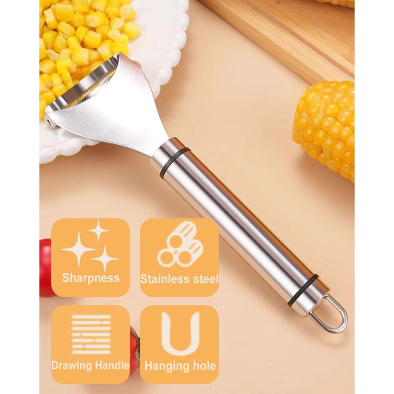 UrBestChoose 3PCS Corn Peeler Set – Stainless Steel Corn Stripper