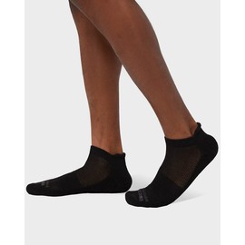 Paquete de 6 calcetines cómodos al tobillo para hombre, antiolor, talón acolchado, soporte de arco, activo | casual, trabajo, Negro -, M