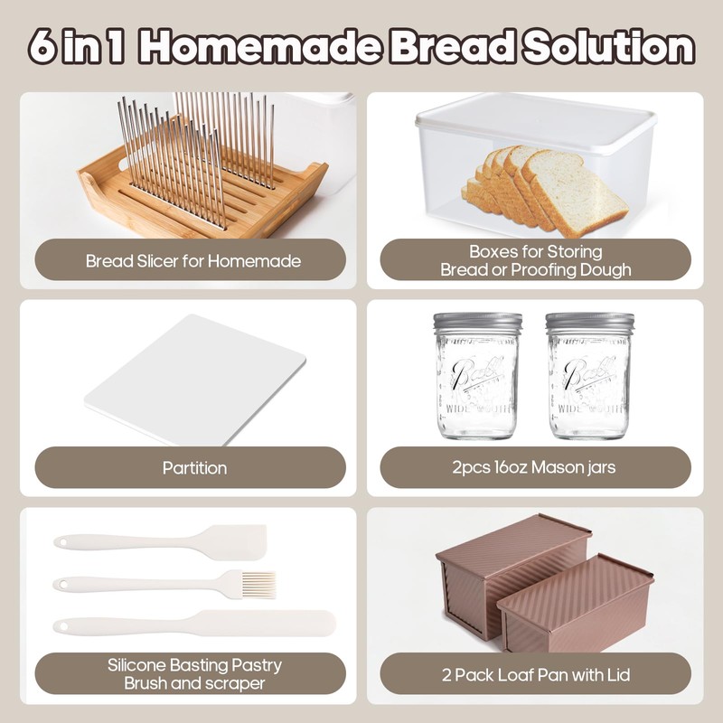 6 In 1 Homemade Bread Slicer With Bread Box For
