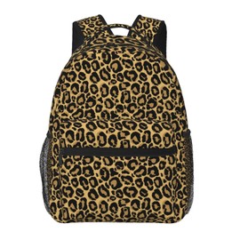 Fiokroo Brown Leopard Print Backpack School Bag For Students Teens Men Women Laptop Backpacks Travel Daypack Bag With Multiple Pockets
