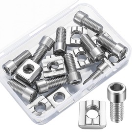 Roll-in Spring T-Nuts, 10 Pcs M8 T-Slot Bolts and Nuts, Metal Profile 8mm T Slot Nuts and Bolts, T Track T Nuts and Bolts for 3030 Aluminum Profile - M8