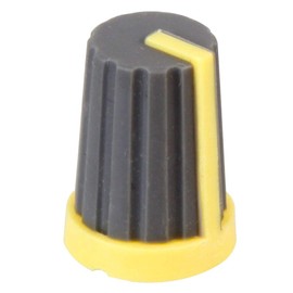 Multicomp Soft Touch Wedge Shank Knob - Grey/Yellow - 1 Piece - CR-MS-2