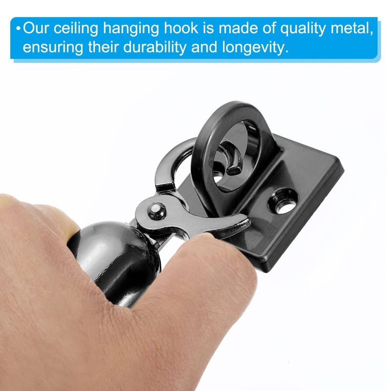 PATIKIL Pad Eye Plate U Hooks, 2 Pack Metal Ceiling