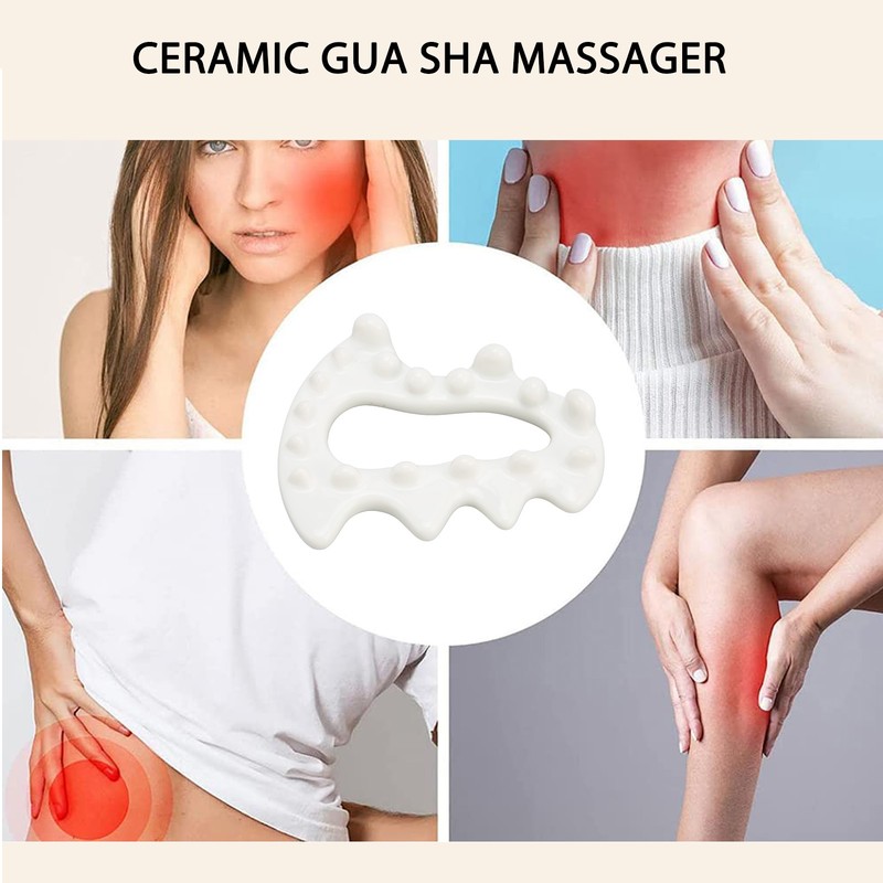 Body Face Ceramic Gua Sha Massager Static Free Eliminate Cellulite