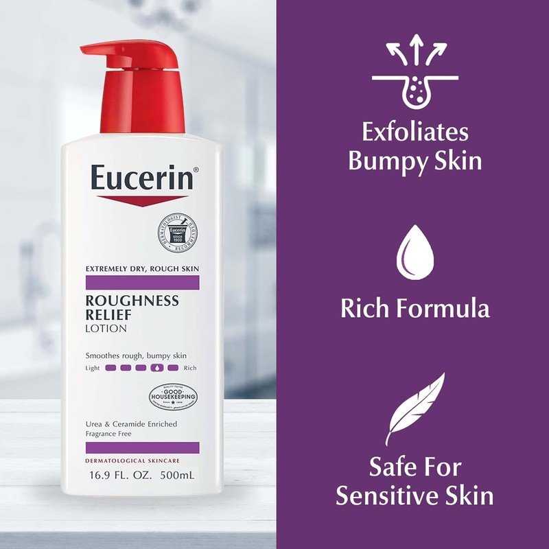 Eucerin Roughness Relief Body Lotion for Extremely Dry, Rough Skin,