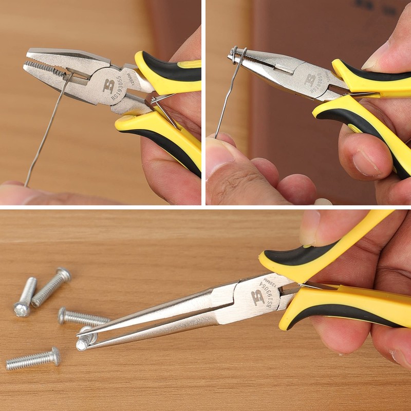 BOSI TOOLS 6-piece Mini Pliers Set, Needle Nose Pliers, Diagonal