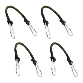 Bungee Cords with Carabiner Clips, Heavy Duty Carabiner Bungee Cord 30cm 4 Pack, Bungee Cord with Snap Hook, Elastic Bungee Straps with Carabiner Hooks for Camping Luggage Trave