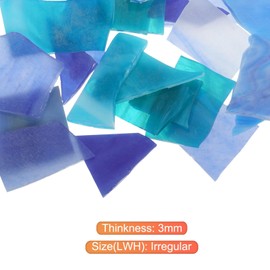 QUARKZMAN Set aus 2 Glasmosaikfliesen für Bastelarbeiten, Glasmosaikfliesen in großer Menge für DIY-Hobbys und Kunstprojekte, Blaue Serie