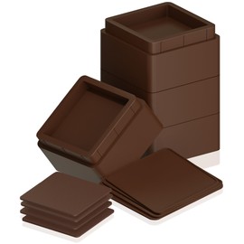 Utopia Bedding Bed Risers 3 Inch - Pack of 8 - Adjustable Furniture Risers 3 & 6 inch - Anti Slip Foam & Rubber Pad - Stackable Bed Lifts Risers Heavy Duty for Sofa, Bed, Table, Couch & Chair (Brown)