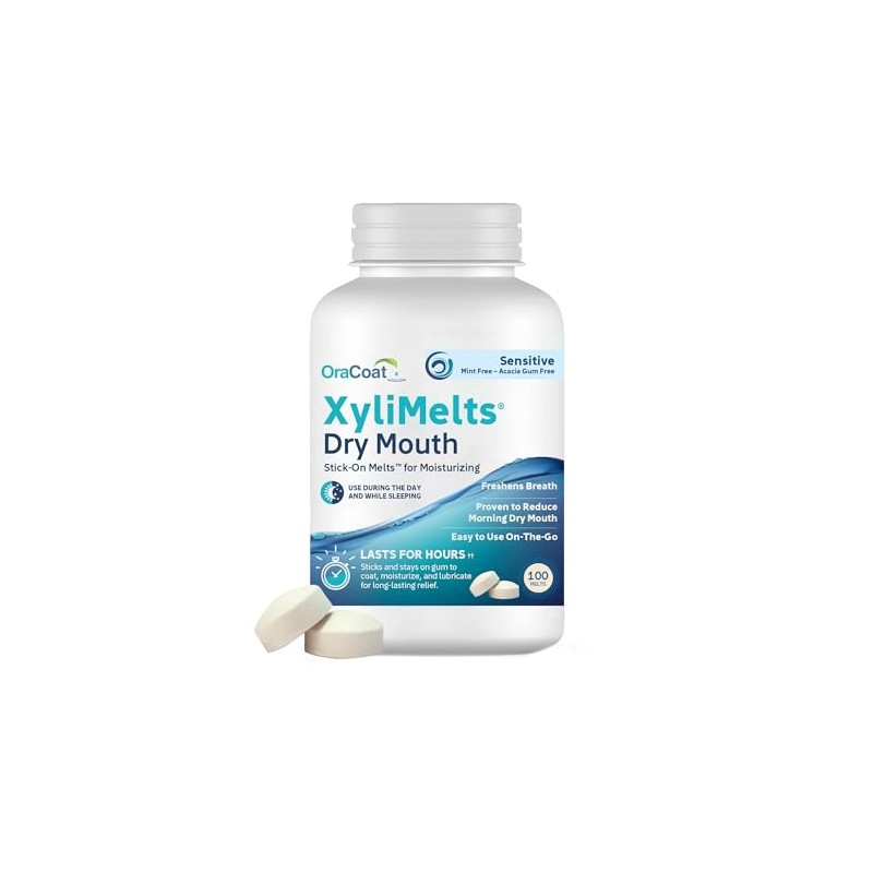 Oracoat XyliMelts Dry Mouth Relief Acacia Gum-Free Xylitol 100 Ct