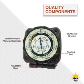 Sun Company AltiLINQ - Dashboard Altimeter and Barometer | Altimeter for Car and Truck | Reads Altitude from 0 to 15,000 Feet