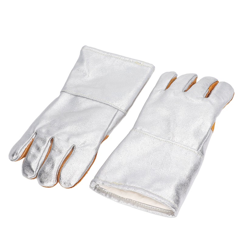 1 Pair Cowhide Welding Gloves Heat Resistant Fireproof Hard Wearing