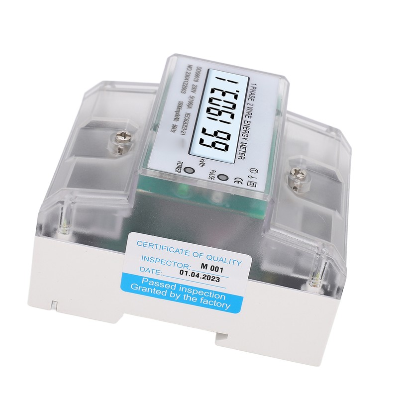 Digital Energy Meter 1 Phase 2 Wire KWh Electricity Wattmeter
