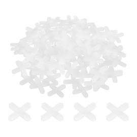 sourcing map 500Pcs Tile Spacers, 4mm 5/32" Cross Shape Wall Floor Tile Spacer Tiling Tools for Ceramic Tile Installation, White