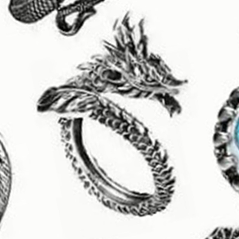 15pcs Rings Set Vintage Snake Skull Shaped Adjust Opening Alloy