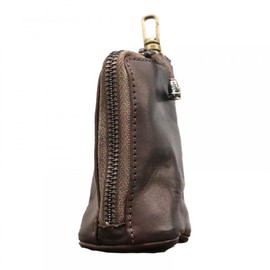 MiOYOOW Leather Coin Bag with Zip, Leather Purse Medieval Coin Organiser, Mini Purse Portable Vintage Change Holder for Cash Keys Coins, Coffee colour, Classic