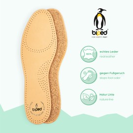 biped Leather Insoles with Genuine Natural Cork - Vegetable Tanned Leather Insoles - Cork Soles Against Sweaty Feet - for Men and Women Shoes z2229(39)