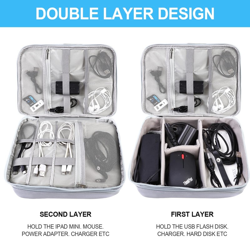Romon Cable Bag, Waterproof Cable Organiser Bag with Wrist Strap,