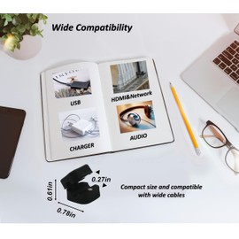 10 Pack Magnetic Cord Holder for Nightstand, Phone Cord Holder for Desk Management, Adhesive Cable Clips for Charging Cords, Cord Organizer Cable for Car, Office, Home(Black)