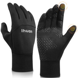 ihuan Winter Gloves for Men Women Waterproof Running Cycling for Cold Weather, Thermal Warm Windproof Material and Touch Screen Finger for Skiing Snow Driving Snowboarding
